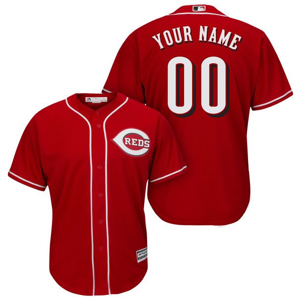 Men Cincinnati Reds Majestic Red Cool Base Custom MLB Jersey->customized mlb jersey->Custom Jersey